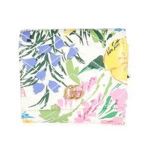 Gucci x Ken Scott Limited Edition Floral Print GG Marmont Card Case Wallet